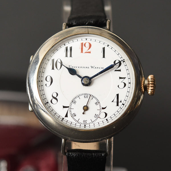 1910s UNIVERSAL Gents WW1 Trench Sterling Silver Swiss Watch