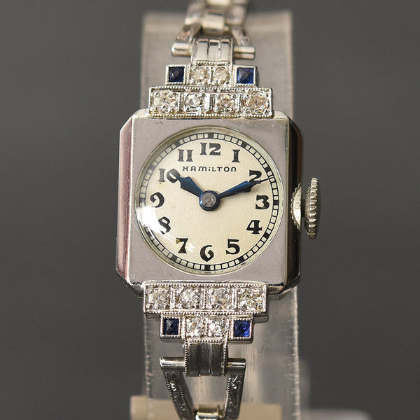 1936 HAMILTON USA 'Marcia' Ladies Art Deco 18K Gold Watch empressissi