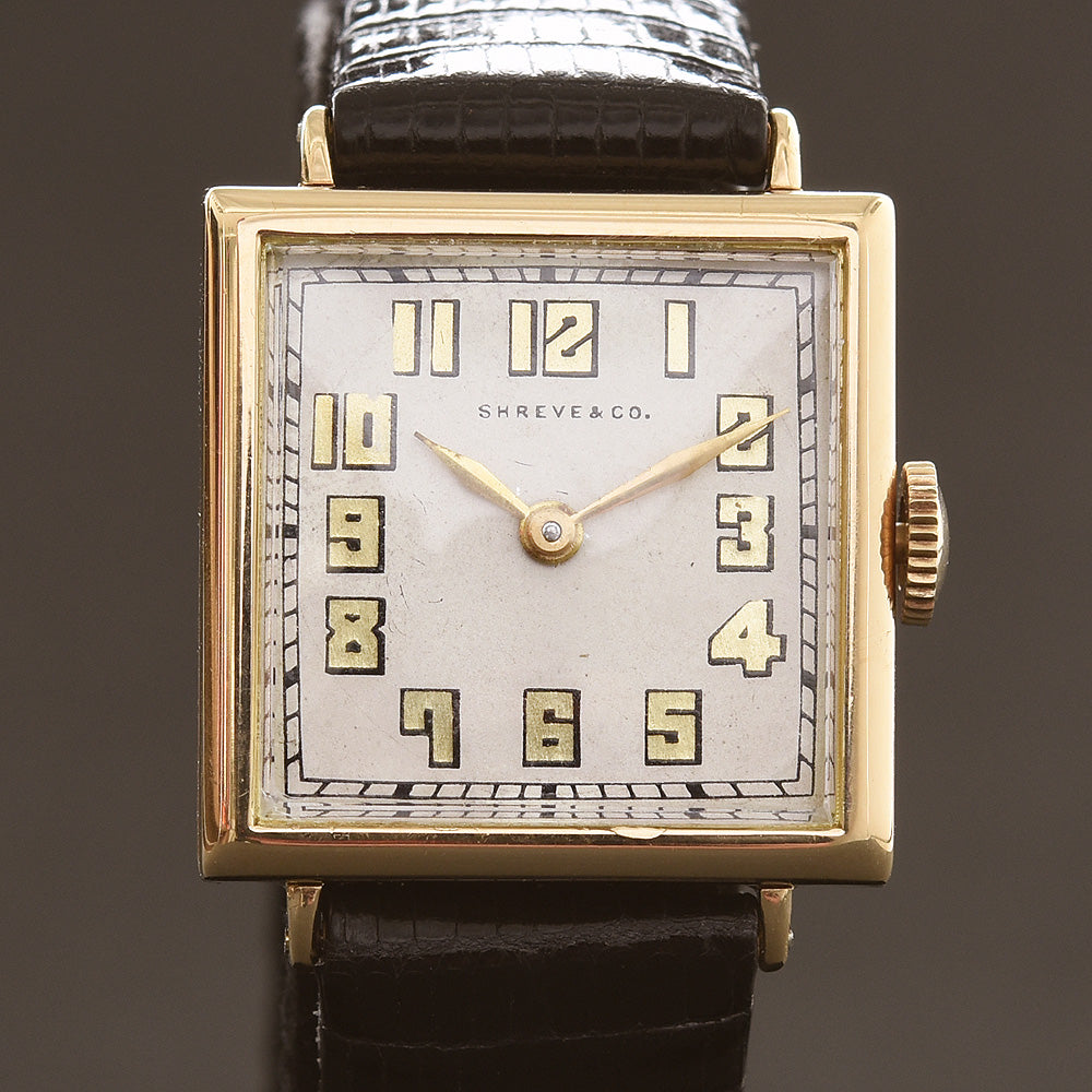 1926 IWC Schaffhausen Shreve 18K Gold Art Deco Gents Watch