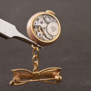 50s Gübelin Swiss Guilloche/enamel Pendant Watch w/Box