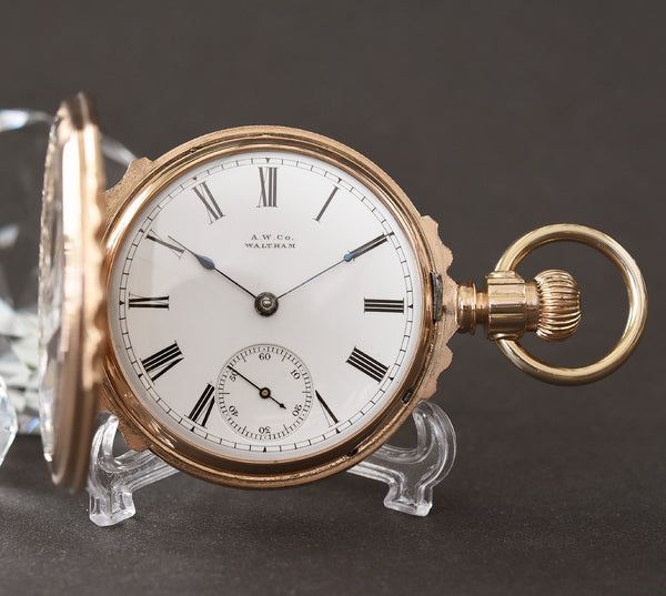 Gold waltham cheap pocket watch