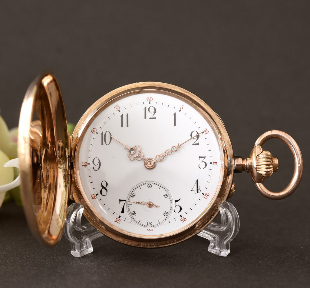 1905 MONOPOL 14K Gold Hunter/Savonette Swiss Pocket Watch