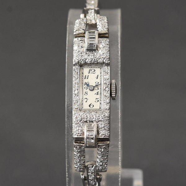 30s ETERNA Ladies Platinum & Diamonds Art Deco Watch  display picture 2