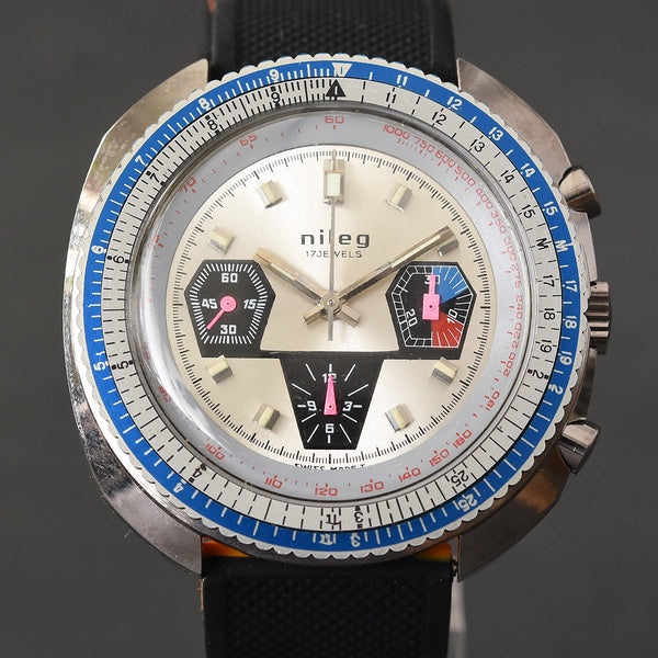 70s NILEG (NOS) Chronograph Oversized Vintage Swiss Watch