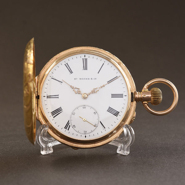 1900s Hy MOSER 14K Gold Hunter/Savonette Pocket Watch – empressissi