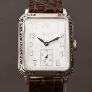 20s GRUEN Guild Gents Art Deco Enamel Watch 705-13