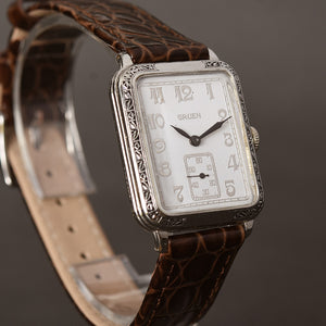 20s GRUEN Guild Gents Art Deco Enamel Watch 705-13