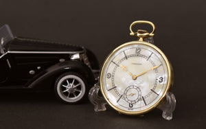 1923 LONGINES Platinum/Gold MOP Slim Art Deco Swiss Pocket Watch