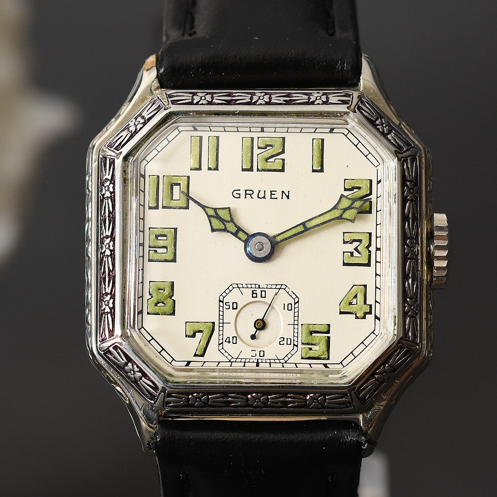 20s GRUEN Guild Gents Art Deco Octagon Watch 885-7