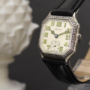 20s GRUEN Guild Gents Art Deco Octagon Watch 885-7