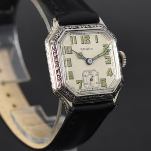 20s GRUEN Guild Gents Art Deco Octagon Watch 885-7