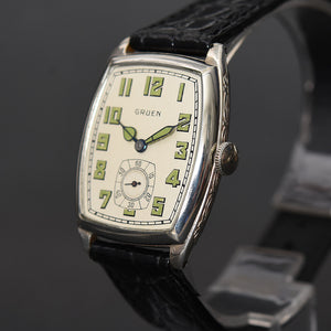 1928 GRUEN Guild Gents Cushion Art Deco Watch 885-46