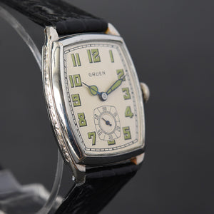 1928 GRUEN Guild Gents Cushion Art Deco Watch 885-46
