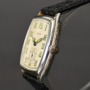 1928 GRUEN Guild Gents Cushion Art Deco Watch 885-46