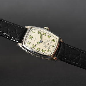 1928 GRUEN Guild Gents Cushion Art Deco Watch 885-46