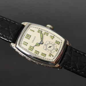 1928 GRUEN Guild Gents Cushion Art Deco Watch 885-46