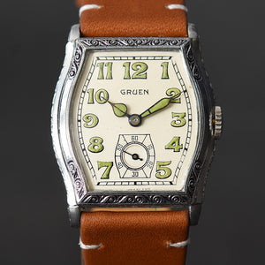 1928 GRUEN Guild Gents Nickel Art Deco Watch 315-80