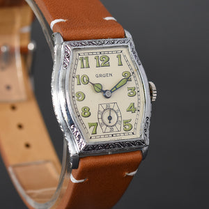 1928 GRUEN Guild Gents Nickel Art Deco Watch 315-80