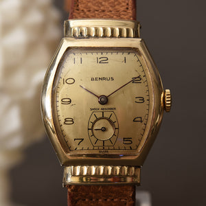 40s BENRUS Gents Dress Art Deco Swiss Watch