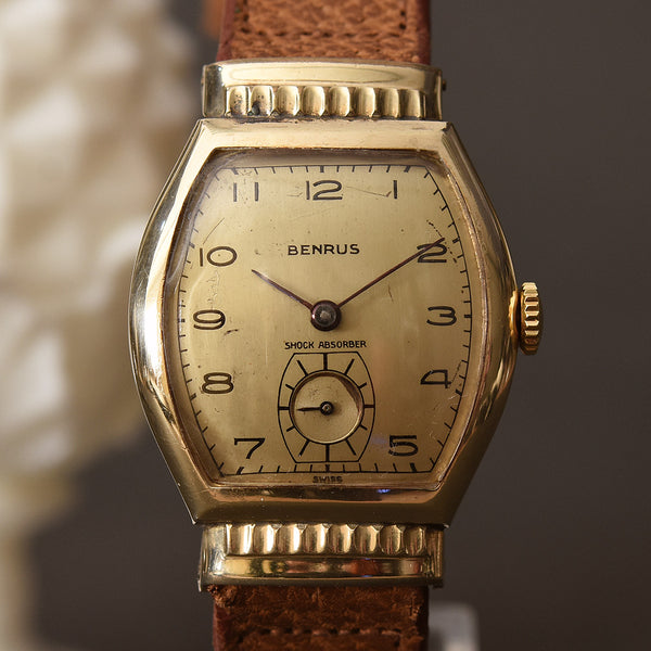 40s BENRUS Gents Dress Art Deco Swiss Watch