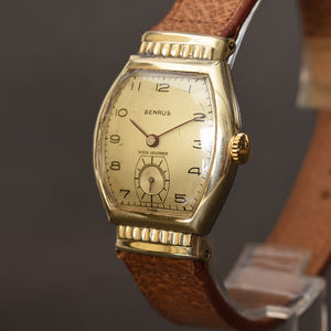 40s BENRUS Gents Dress Art Deco Swiss Watch