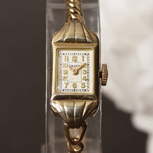 antique ladies dress watch Vintage 14kt White Gold Ladies Diamond Dress Watch