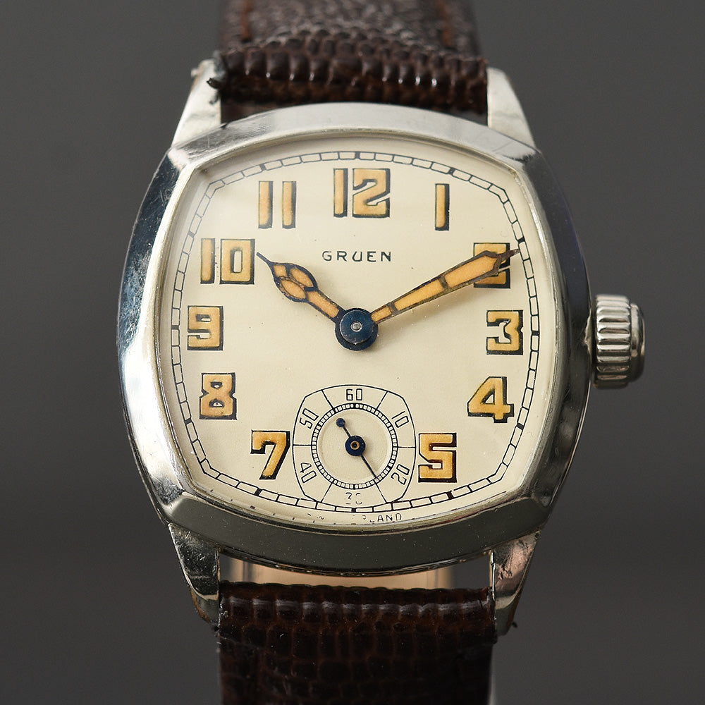20s GRUEN Guild Gents Cushion Art Deco 705-1 Watch