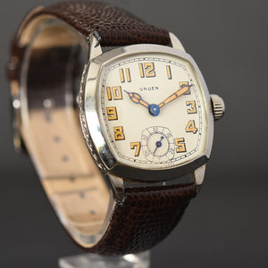 20s GRUEN Guild Gents Cushion Art Deco 705-1 Watch