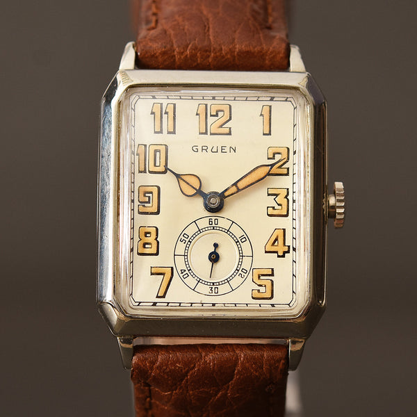 1929 GRUEN Guild Gents Octagon Art Deco Watch 179-27