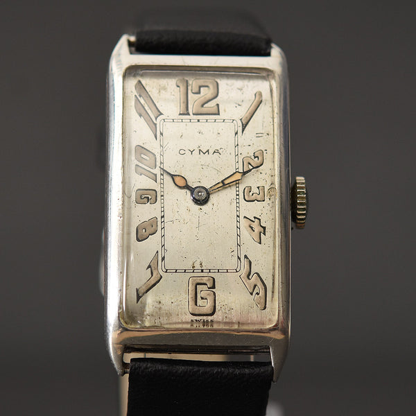 20s CYMA 925 Exploding Numbers Art Deco Swiss Watch