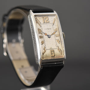 20s CYMA 925 Exploding Numbers Art Deco Swiss Watch