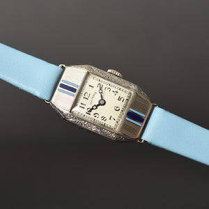 1930 ILLINOIS USA Enamel Ladies Art Deco Watch