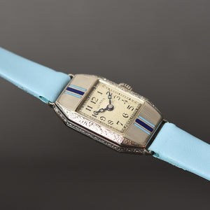 1930 ILLINOIS USA Enamel Ladies Art Deco Watch