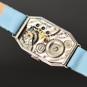 1930 ILLINOIS USA Enamel Ladies Art Deco Watch