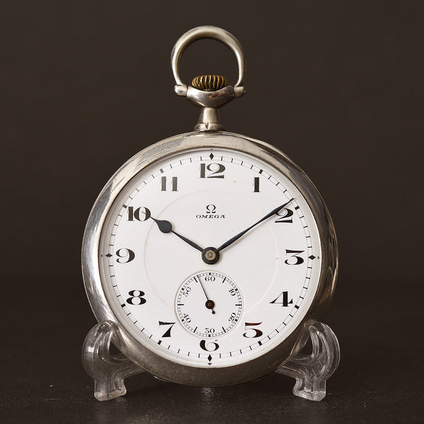 1913 OMEGA Swiss Classic Silver 0.900 Pocket Watch