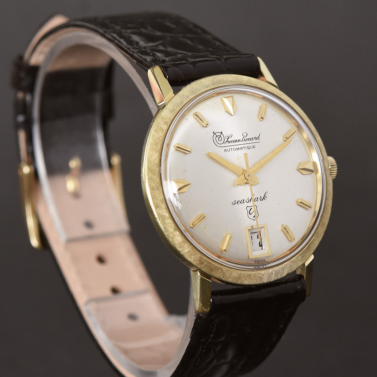 60s Lucien Piccard Seashark Automatic Date Swiss Vintage Watch ...