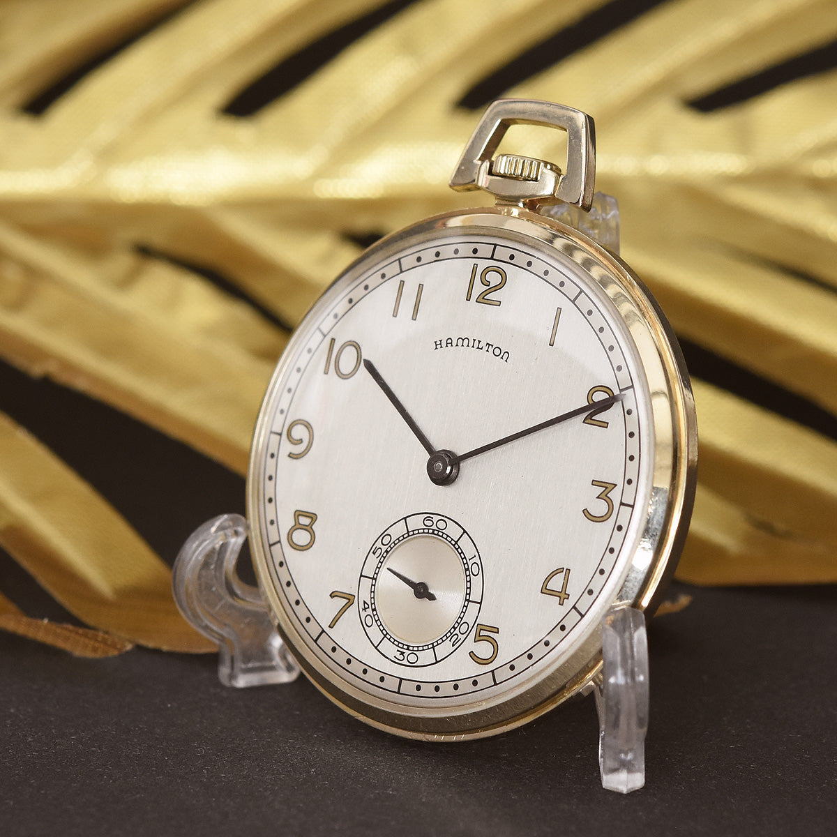 1946 HAMILTON USA 'Morris' G. 917 Art Deco Pocket Watch empressissi