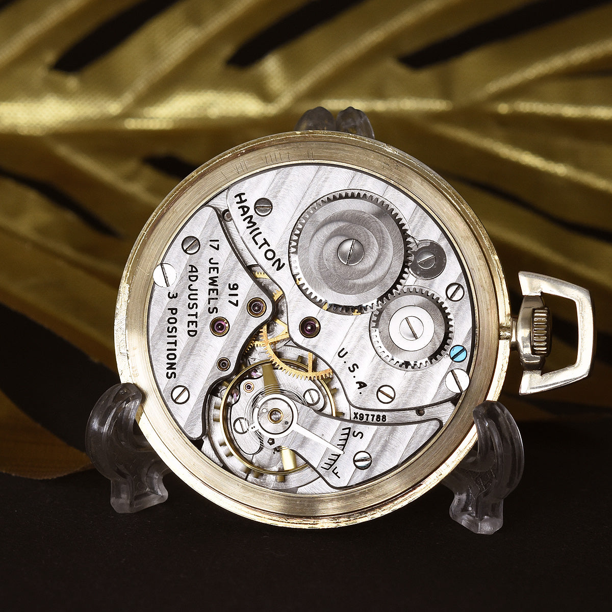 1946 HAMILTON USA 'Morris' G. 917 Art Deco Pocket Watch empressissi