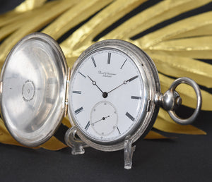 1880s Borel & Courvoisier Large Swiss Silver Pocket Watch