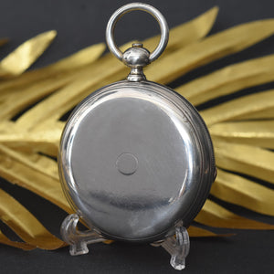 1880s Borel & Courvoisier Large Swiss Silver Pocket Watch