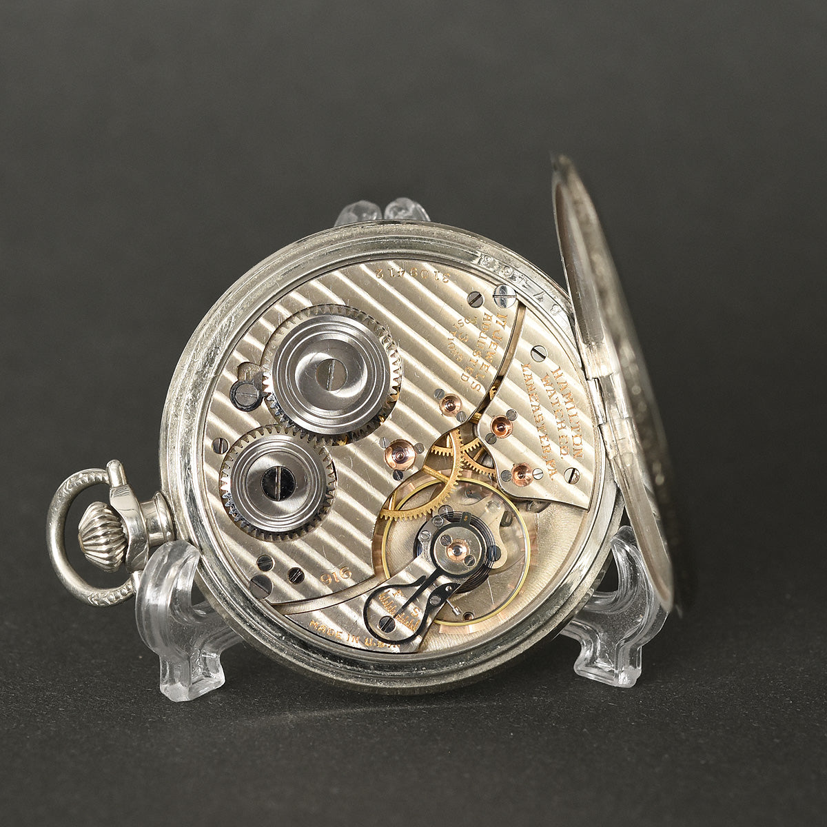 1924 HAMILTON USA G. 916 Art Deco Pocket Watch