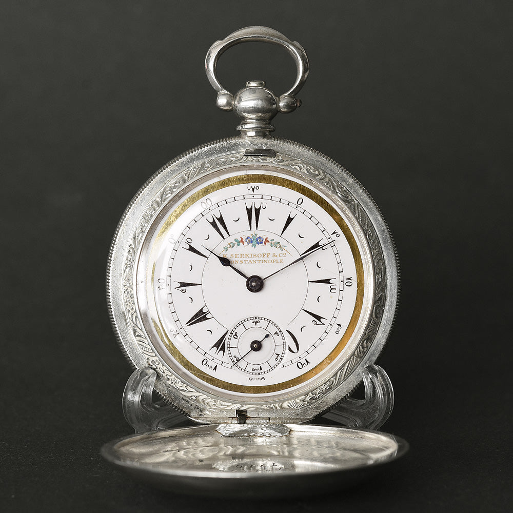 Large Ottoman Ottoman Pocket Watch Antique Silver Ottoman Triple