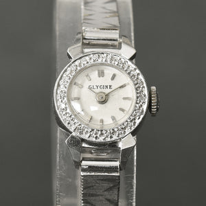 60s GLYCINE Ladies 14K Gold/Diamonds Cocktail Watch