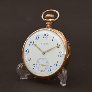 1943 ELGIN USA Classic 14K Gold Gents Pocket Watch