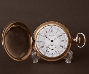 1906 ELGIN USA Fancy Dial Hunter Pocket Watch