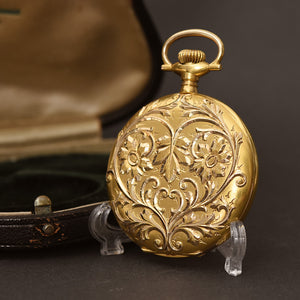 MINT! 1906 ELGIN 14K Gold 12s Hunter Pocket Watch w/Box