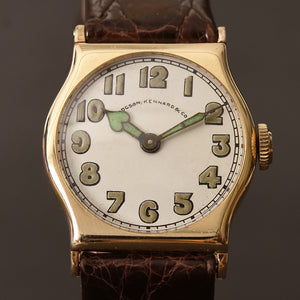 1917 IWC Schaffhausen Rare 14K Gold Art Deco Gents Watch