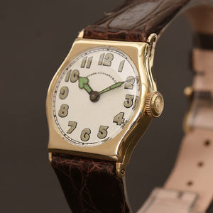 1917 IWC Schaffhausen Rare 14K Gold Art Deco Gents Watch