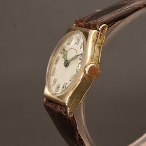 1917 IWC Schaffhausen Rare 14K Gold Art Deco Gents Watch