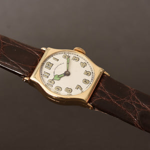 1917 IWC Schaffhausen Rare 14K Gold Art Deco Gents Watch